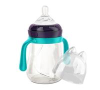 Silicone Baby Bottle, 240ml Anti-Colic Baby Bottle, Newborns Bottle Set Breast-Like Nipple Baby Feeding Bottle with Handles, Baby Feeding Supplies for Babies Boys Girls Breastfeeding