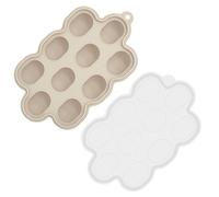 Silicone Baby Freezer Tray with Lids, Weaning Freezer Tray for Baby, Ice Cube Trays for Freezer, Silicone Ice Trays Baby Storage Container Tray (White, One Size)