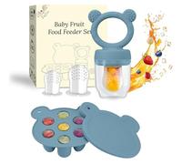 Silicone Baby Fruit Feeder Pacifier & Popsicle Molds - Multi-Purpose Food Storage Containers for Soothing Teething Relief & Encouraging Infant Self-Feeding(Blue)