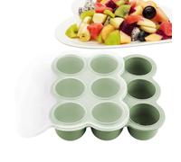 Silicone Baby Porridge Freezer Mould - 9-Compartment Cube Mould with Lid, Flexible Tray for Meals Versatile Portion Container with Material, Freezing Solution for Fruit Puree and