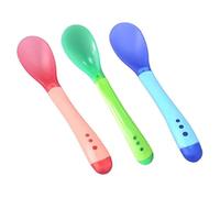 Silicone Baby Spoons Infant Tiny Heat Resistant Feeding Spoon Color Changing Utensils 3PCS Baby Eating Spoons Baby First Stage Spoons Baby Utensils