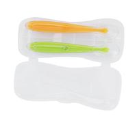 Silicone Baby Spoons Soft Tip Spoons 2PCS Set for Babies over 4 months old with Box (Yellow+Green)