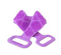 Silicone Back Massage Brush, Double-Sided Exfoliating Massage Brush for Back, Soft Bristles, Massage Points, Easy-Grip Ring, Easy to Clean
