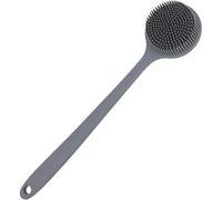 Silicone Back Scrubber for Shower Bath Body Brush with Long Handle(Gray)