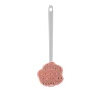 Silicone Back Scrubber for Shower Detachable Back Scrubber Bath Brush Wall Mount Shower Brush Long Handle Men and Women(Pale Red)