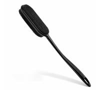 Silicone Back Scrubber for Shower, Double Sided Body Brush with Long Handle, Gentle Exfoliating Shower Brush, Easy to Skin Cleansing, Suitable for Men and Women (Black)