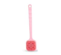 Silicone Back Scrubber for Shower Wall Mount Double Sided Shower Brush for Skin Exfoliating Bath Massage Bristles(Pale red)