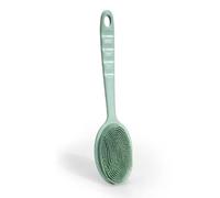 Silicone Back Scrubber for Shower Wall Mount Double Sided Shower Brush for Skin Exfoliating Bath Massage Bristles(Grn)