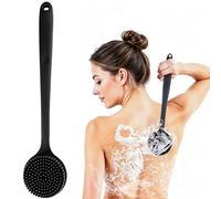 Silicone Back Scrubber for the Shower, Silicone Body Scrubber with Long Handle, Back Scrubber, Remove Dead Skin, Massage Can Create More Foam