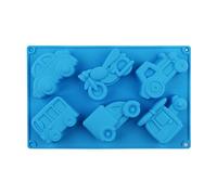 Silicone Bake Molds 6 in 1 Airplane Car Motorcycle Model Silicone Mould for Kids Birthday Cake Decor Chocolate Fondant Mold 1Pcs