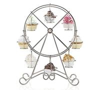 Silicone Bakeware Ferris Wheel Design Cupcake Holder and Stand, Silver, 33x10x33 cm