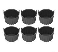 Silicone Baking Cups for Air Fryer 6 Pcs, Ramekins for Muffin and Egg Cooking Offering Uniform Heat Exposure and Non Interior (Gray)