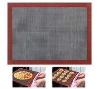 Silicone Baking Mat, 15.7"x11.8" Reusable Baking Sheets Red Nonstick Cooking Bakeware Mats Flexible Perforated Silicone Mat for Oven Cookies Bread Pastry Macarons Baking Tray Pan