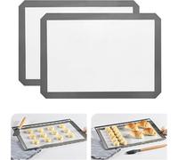 Silicone Baking Mat, 16.5"x11.6" (42 x 29.5 cm) Non Stick Reusable Silicone Cooking Mat, BPA Free Baking Sheet for Cookies, Macarons Bread & Pastry, Toaster Pad Set of 2 KitchenRaku