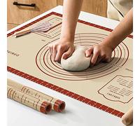 Silicone Baking Mat,26" x 16" Extra Thick Large Non Stick Sheet Mat with Measurement Non-Slip Dough Rolling Mat,Reusable Food Grade Silicone Counter Mat for Making Cookies,Macarons,Bread and Pastry