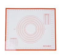Silicone Baking Mat, 50x60cm Silicone Pastry Mat with Measurement for Dough Rolling, Non Slip Kitchen Counter Mat for Making Pizza Cookie Bread Pasta (Red)