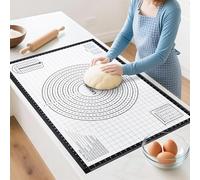 Silicone Baking Mat Non-Stick: Extra Large Pastry Rolling Dough Pizza Mat | 91x61cm Rolling Dough Baking Sheet with Measurement for Kitchen Heat-Resistant Reusable Fondant Accessories for Baker Lazymi