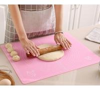Silicone Baking Mat Non Stick Pastry Rolling Mat with Measurement 40×50cm Food Grade Silicone Dough Rolling Mat, BPA Free (Pink)