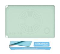 Silicone Baking Mat, Pastry Mat with Measurements, Silicone Mat for Rolling Dough, Non-Stick Baking Sheet, Dough Rolling Mat for Pizza, Pie, Macaron, Bread (XL, Sage Green)