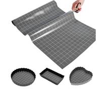 Silicone Baking Mat Roll 15.8IN x 5.25FT Non-Stick Oven Liners BBQ Mats Pastry Mat Reusable Air Fryer Liner Heat Resistant Cutting Baking Sheet Mat Counter Mats for Kitchen Bakery(Grey)