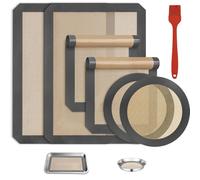 Silicone Baking Mat, Set of 6 Non Stick Silicone Baking Sheets, 16.5"x11.6"/11.81"x8.26"/8.26"x8.26" Three Sizes, Reusable Heat Resistant Mat 250°C/480°F for Baking Trays/Cookware/Oven