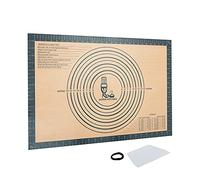 Silicone Baking Mat Sheet Non-Slip Pastry Mat with Measurement 40 × 60 cm, Non-Stick Dough Kneading Board Mat with Scraper, Extra Large Pastry Rolling Mat, Fondant Mat (Grey)