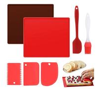 Silicone Baking Mat with Rim, Pack of 2 Swiss Roll Cake Mat, Non-Slip Silicone Baking Tray, Rolling Mat, Baking Tray Pad for Biscuit Rolls, Pastry, Waffles (31 x 26 x 0.9 cm)