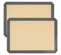 Silicone Baking Mats, 2 Pack Non Stick Reusable Baking Sheets BPA Free Washable Baking Tray Mat Heat Resistant Bakeware Mat for Microwave Oven Baking Macarons Cookie Pastry Bread (L: 16.5x11.6inch)
