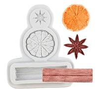 Silicone Baking Mold,12.7x10cm Lemon Cinnamon Star Anise Silicone Mold Fondant Cake Decorating Tools Cupcake Topper Candy Resin Chocolate Moulds