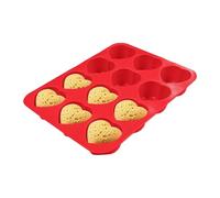 Silicone Baking Mold - 24x26.5x2.9cm 12 Cavity Silicone Mould | Heart Shape Non-Stick Fondant Mold for Cake Candy Fondant Gummy Soap Candle Ice Jelly Wax Party Holiday Kitchen