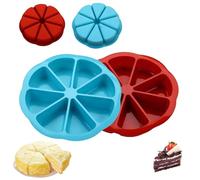 Silicone Baking Molds,Pizza Cake Silicone Mould, 8 Portion Triangle Pizza Cake Pan Mold, Non Stick Cake Portion Mould,DIY Baking Tool, Kitchen Bakeware Moulds for Chocolate Cornbread Muffin (2pcs)