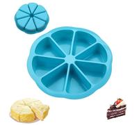 Silicone Baking Molds,Pizza Cake Silicone Mould, 8 Portion Triangle Pizza Cake Pan Mold, Non Stick Cake Portion Mould,DIY Baking Tool, Kitchen Bakeware Moulds for Chocolate Cornbread Muffin (Blue)