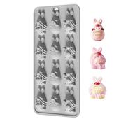Silicone Baking Mould, Easter Bunny Fondant Moulds, Food-Grade Easter Moulds, for Manual Soap Paste, Rubber Candy Moulds for Celebrations and Celebrations