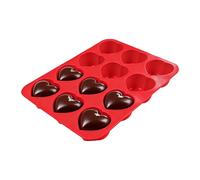Silicone Baking Mould - Heart Shaped Pastry Mould with 12 Cavities - Heart Shape Silicone for Cakes | for Sweets Desserts Fondant Soap Clay Craft Ice Jelly Wax Fê