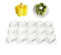 Silicone Baking Moulds - 15 Cavity Star Moulds Mousse Cake Mould, Chocolate Mould for Baking | Baking Moulds for Cupcake Topper Candy Gum Cookie Jelly Pudding Dough Resin