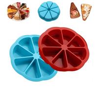 Silicone Baking Moulds, 8 Cavities Silicone Cake Pan, 2Pieces Non Stick Pizza Slices Cake Silicones Mould, Triangle Cakes Mold, DIY Heat Resistant Baking Tool, for Cornbread Brownies Muffins Chocolate