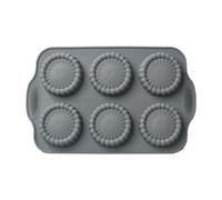 Silicone Baking Moulds, Set of 6 Non-Stick Muffin Trays with Flower Design, Silicone Moulds for Baking, for Bread, Biscuits, Holiday Cooking, Food, Soap Making, Christmas, Chocolate and Eggs