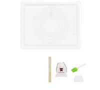 Silicone Baking Pastry Mat, 70×50cm Silicone Dough Rolling Mats with Clear Measurements, Reusable and Easy to Clean Fondant Mat Dough Rolling Mat for Bread, Pizza, DIY Projects, Kids Painting, White