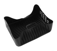 Silicone Baking Tray Compatible with SL400UK SL401 Air Fryers Featuring Perforated Mat for Optimal Air Frying and Heat Circulation (Rectangular - Black)