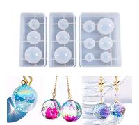 Silicone Ball Mold, DyAi 3pcs Resin Epoxy Mold, Universe Spheroid Moulds, Orbs Pendant Casting Molds for UV Resin Crafts, DIY Jewelry Making