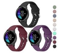 Silicone Band Compatible with Garmin Venu 2 Plus / Venu Sq / Venu / Vivoactive 3 / Vivoactive 5, 20mm Soft Silicone Replacement Band for Garmin Vivomove HR Smart Watch, Small, Silicone, Free from
