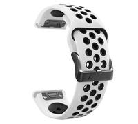 Silicone Band For Garmin For Fenix 7 7X 6X 6 Pro 5 5X Plus Epix Gen 2 Tactix Bravo Watch Strap 26mm 22mm Wristband Bracelet,White Black,26mm For Fenix 5X 5XPlus