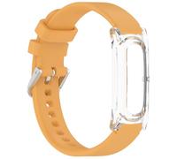 Silicone Band with PC Hard Case Cover for Fitbit Air Replacement Soft Silicone Wrist Bands Skin Adjustable Bracelet Breathable Sport Strap, yellow