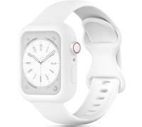 Silicone Band with Shockproof Case Compatible with Apple Watch Band 38mm 40mm 41mm 42mm 44mm 45mm 49mm Sport Band with Protective Case for iWatch Series 10 9
