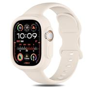 Silicone Bands Bumper Case Compatible with Apple Watch Band 38mm 40mm 41mm 42mm 44mm 45mm 46mm 49mm Women Men, Sport Strap Protective Cover Wristband for iWatch Ultra Series 11 10 9 8 SE 7 6 5 4 3 2 1