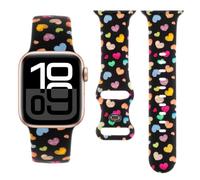 Silicone Bands Compatible with Apple Watch 41mm 40mm 38mm 44mm 45mm 46mm 42mm 49mm Women Men, Soft Silicone Pattern Printed Sport Strap for iWatch Series 11 10 9 8 7 6 5 4 Ultra SE 3 2 1