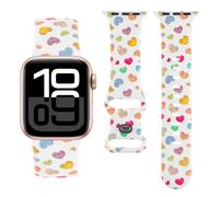 Silicone Bands Compatible with Apple Watch 41mm 40mm 38mm 44mm 45mm 46mm 42mm 49mm Women Men, Soft Silicone Pattern Printed Sport Strap for iWatch Series 11 10 9 8 7 6 5 4 Ultra SE 3 2 1