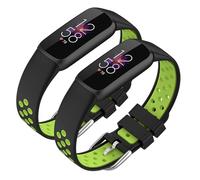 Silicone Bands for Fitbit Luxe & Luxe Special Edition Fitness Tracker, Two Colors Design Fashionable and Durable Band Strap Wristbands for Women Men (Black-Green)
