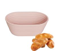 Silicone Banneton Bread Proofing Baskets,6.5" Oval Dough Banneton Basket,Collapsible Sourdough Bread Baking Supplies Non-Stick Dough Proofing Bowls Containers Oven Safe for Breads Making