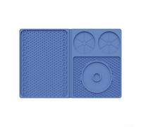 Silicone Bar Mat 26x20cm with Rimmer Station Black Thick Silicone Cocktail Mat 26x20cm Dishwasher Safe Home Bartender Bar Mat 26x20cm Spill Protection Black Bar Prep Mat 26x20cm Non-Slip (Dark blue)